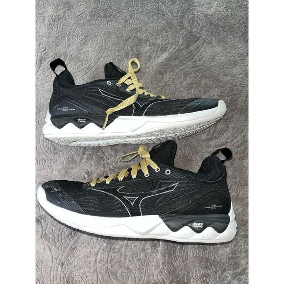 MIZUNO Wave Luminous 2 Women's Indoor Volleyball Shoes Black w/gold laces Sz 8 - Picture 7 of 9